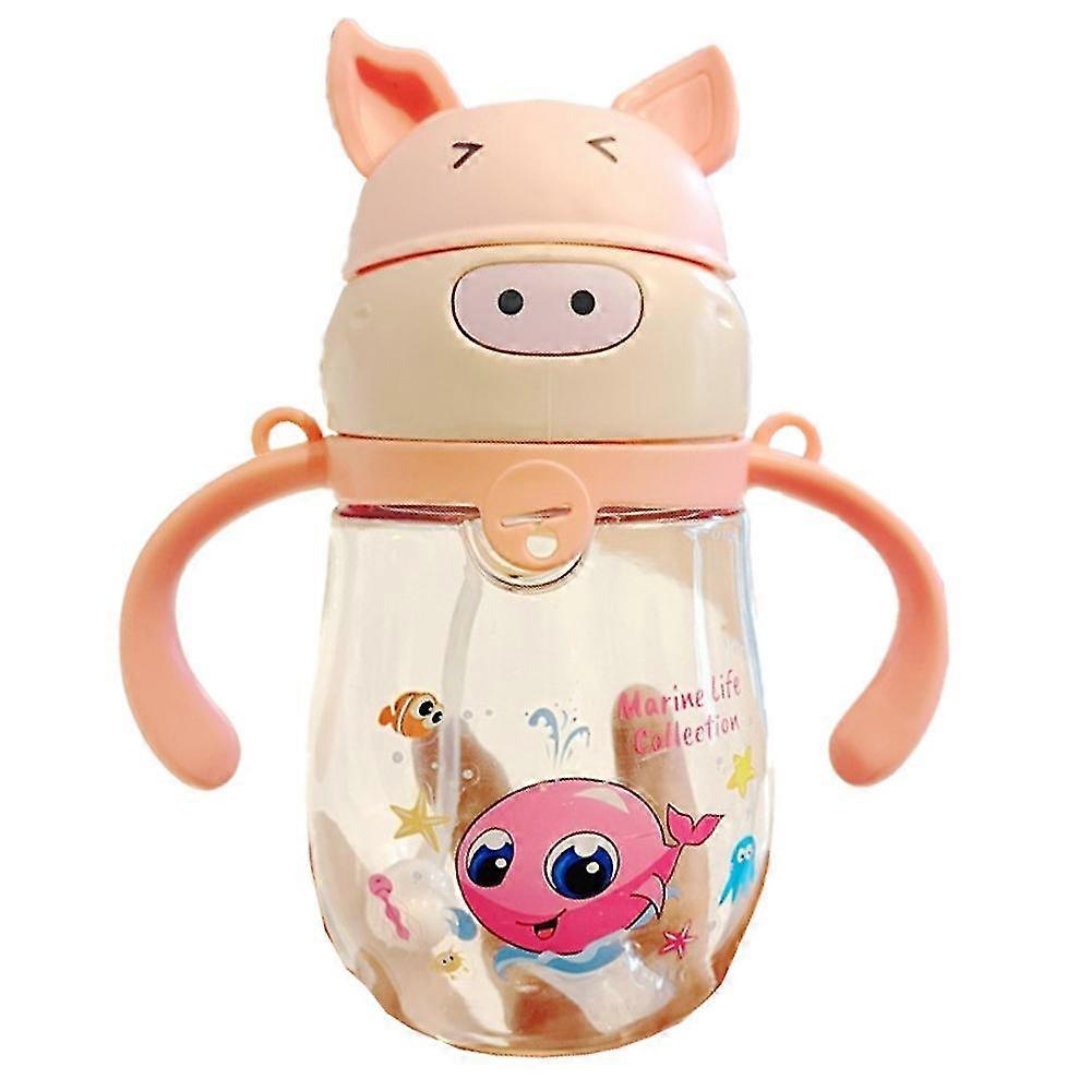Red Baby Sippy Cup With Weighted Straw,transition Bottle,spill-proof Toddlers Cup With Handle