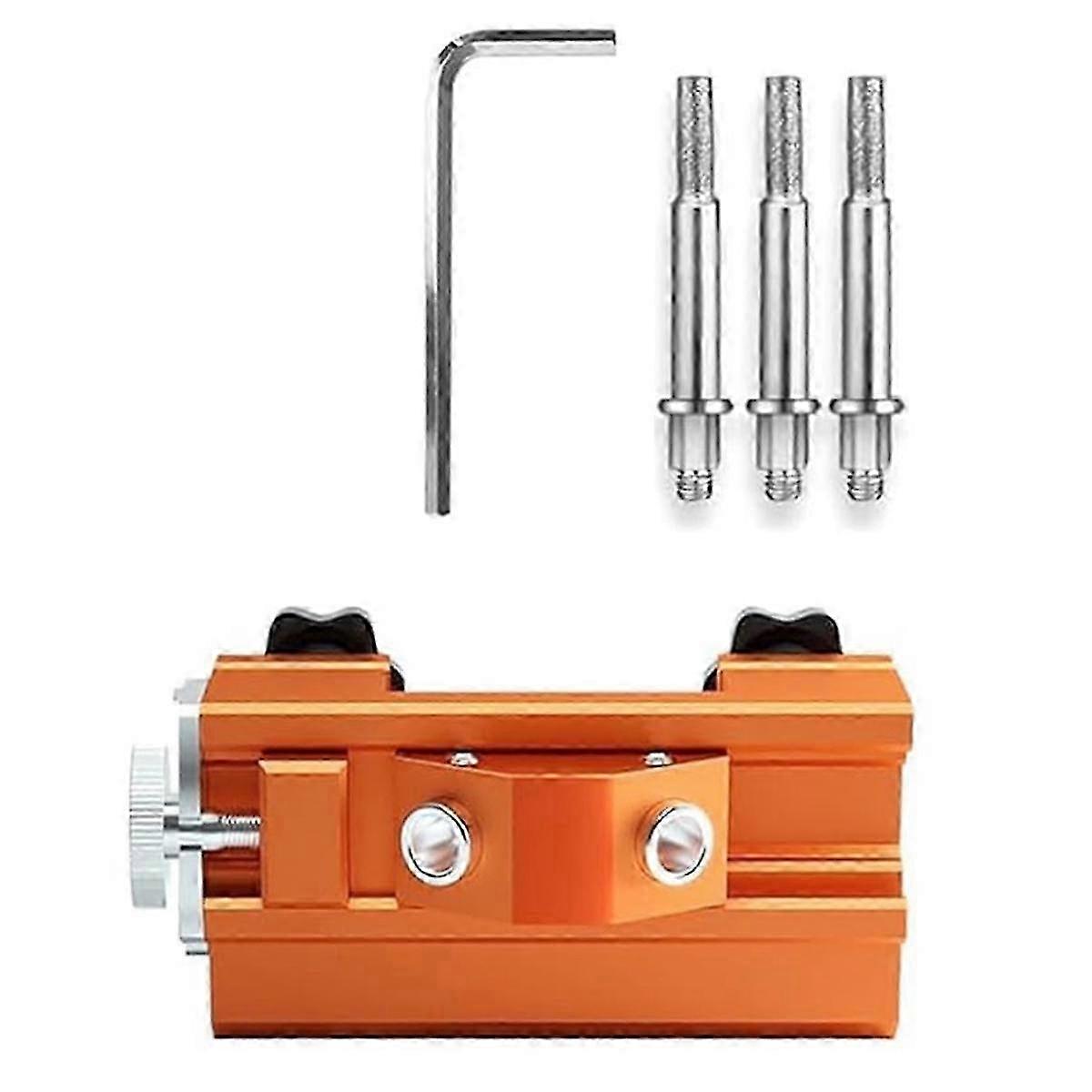 Chainsaw Sharpener,fast Chainsaw Sharpening Jig Kit,portable Hand Crank Chainsaw Sharpener Tool,3pcs Sharpening Stones