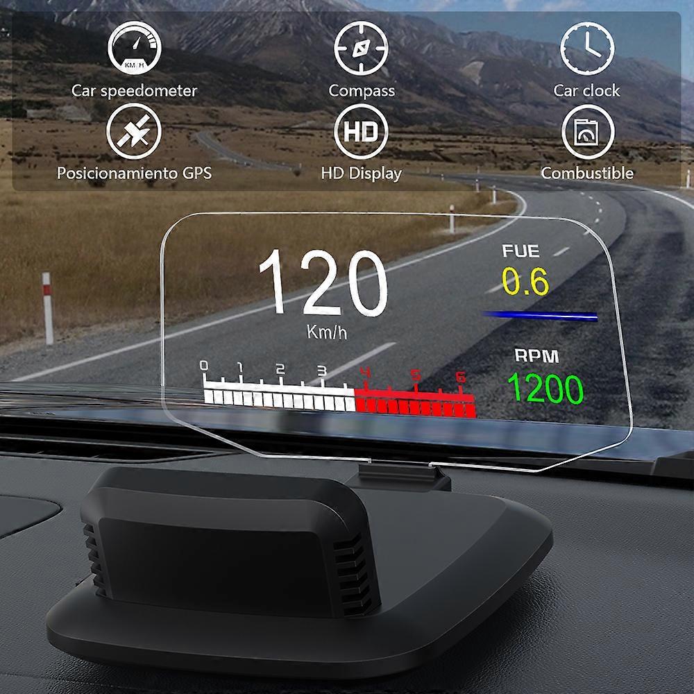 C1 HUD 平视显示器 OBD2 GPS 双系统数字车速表 水 &油温 RPM 汽车报警器电子配件