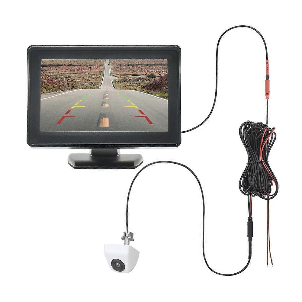 MJDOUD Car Rear View Camera with Monitor for Vehicle parking HD Reversing Camera monitor with 4.3 Inch Screen Easy Installation
