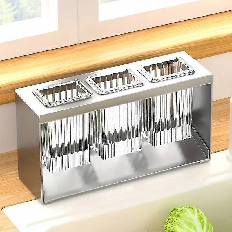 1pc Flatware Organizers, Multifunctional Drain Rack With Built-in Drainage Storage Box, Household Chopstick Tube, Tableware Storage Organizer, For Kni