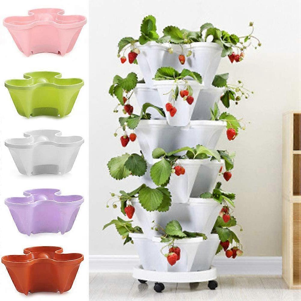 Plastic Planter Multi Layer Strawberry Basin 3D Flower Pot
