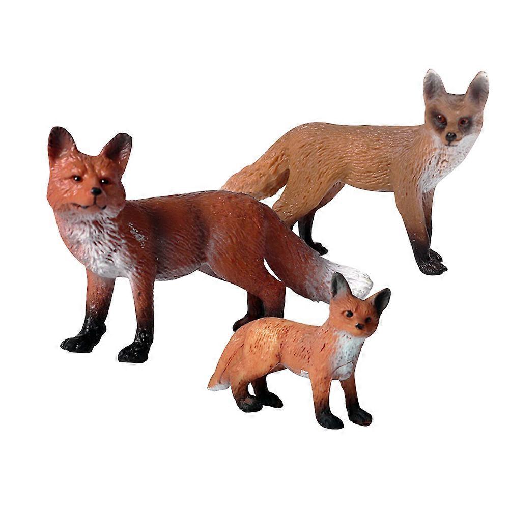 3pcs lebensechtes Modell Desktop-Dekoration Handwerk Geschenk Haushaltszubehr Zubehr (Groer Rotfuchs, Kleiner Rotfuchs, Kleiner Fuchs)