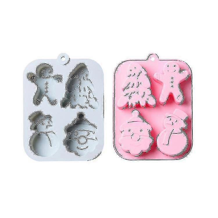 Silikon Weihnachtsbackform Set, Weihnachtsbaum Schneeflocke Schneemann Kuchen Form, Badebombe, Seifenform