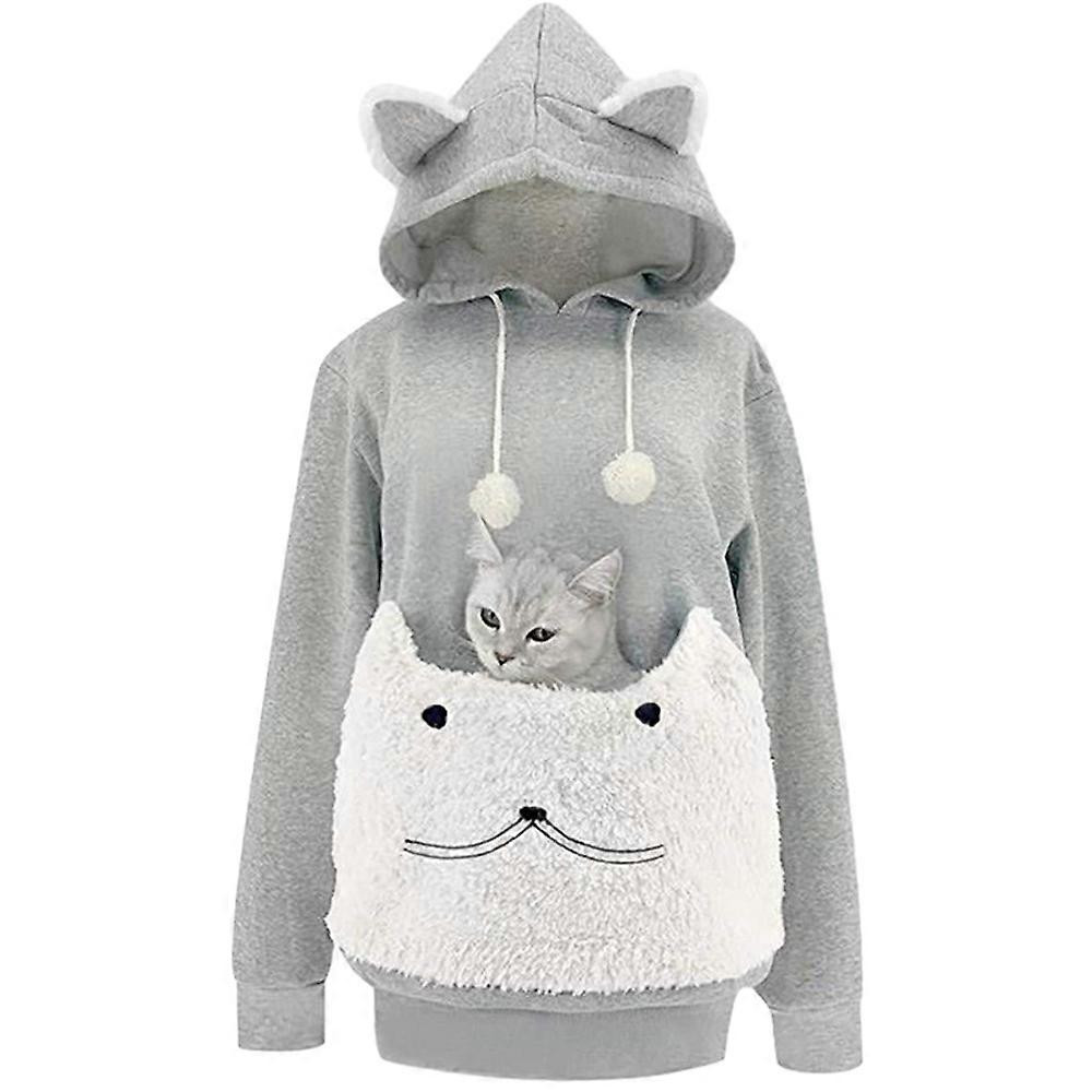 Women's Pullover Hoodie with Cat Dog Pocket Dog Bag Cat Sweatshirt Jumper