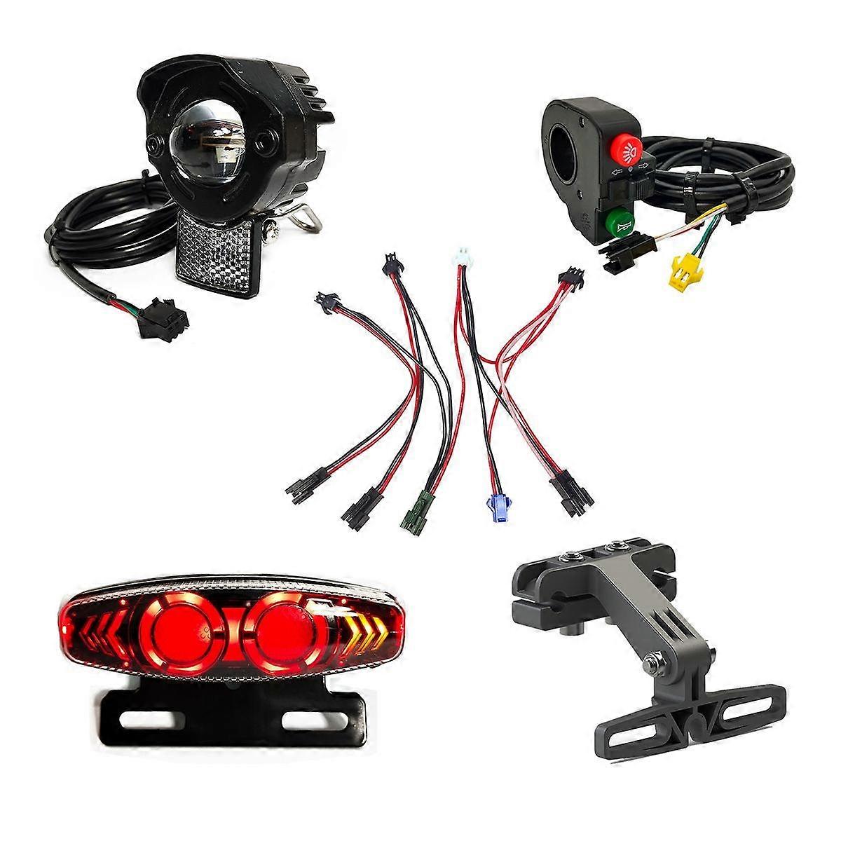 Ebike Elektrikli Bisiklet Ön Işık Arka Işık Dönüş Sinyali Fren Lambası Seti 24 V 36 V 48 V Dağ Fol için