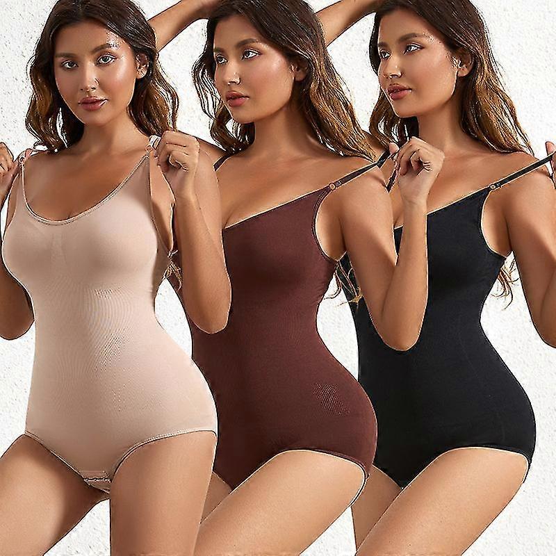 Women's Body Shaping Bodysuit With Open Crotch And Butt Lifting Straps