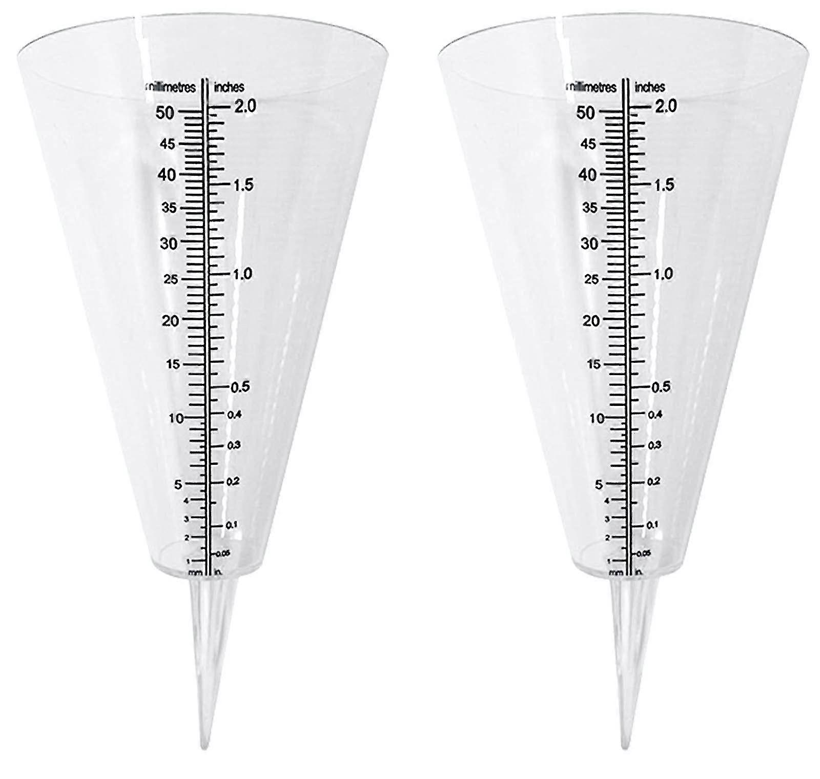 Rain Gauge, Outdoor Rain Gauge, 2 Clear Cone Rain Gauge With Double Scale For Rainfall Monitoring In