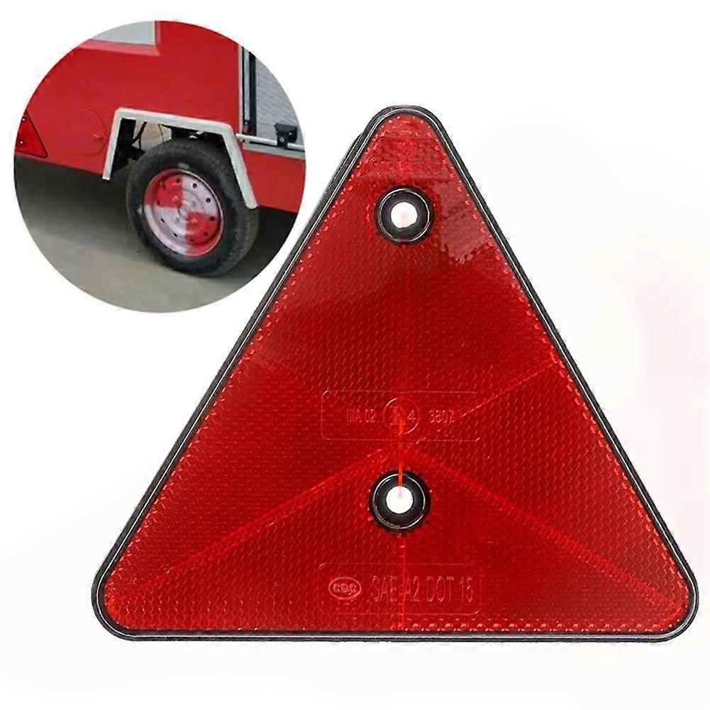 Red Triangle Reflectors For Gate Posts, Rear Reflectors Screw-on, Caravan Triangle Reflective For Trailer Bike Truck Lorry