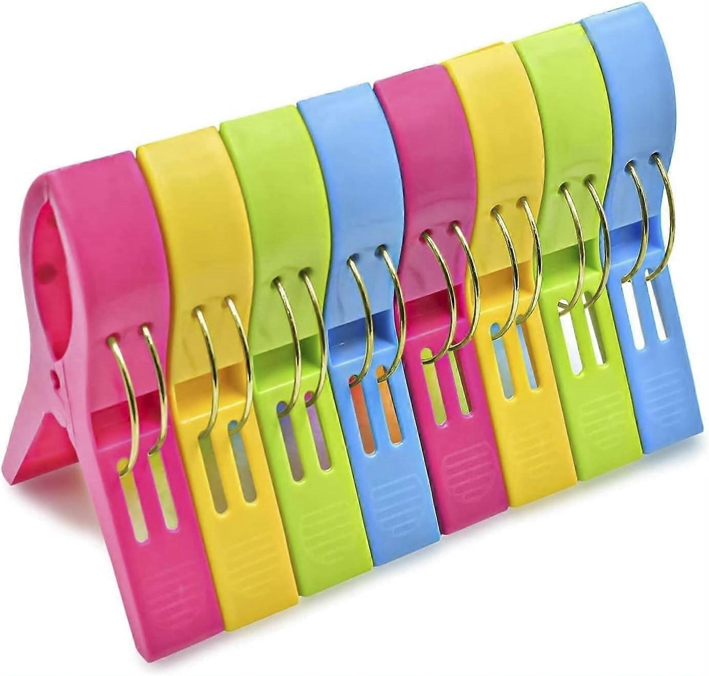 8-Pack Windproof Beach Towel Clips, Large Clips