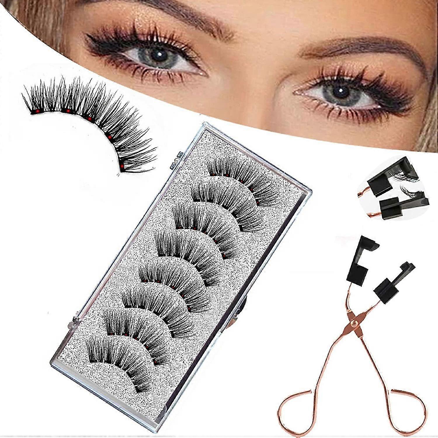 Magnetic Eyelashes 3d Artificial Eyelashes Set, Reusable Dual Magnetic False Eyelashes