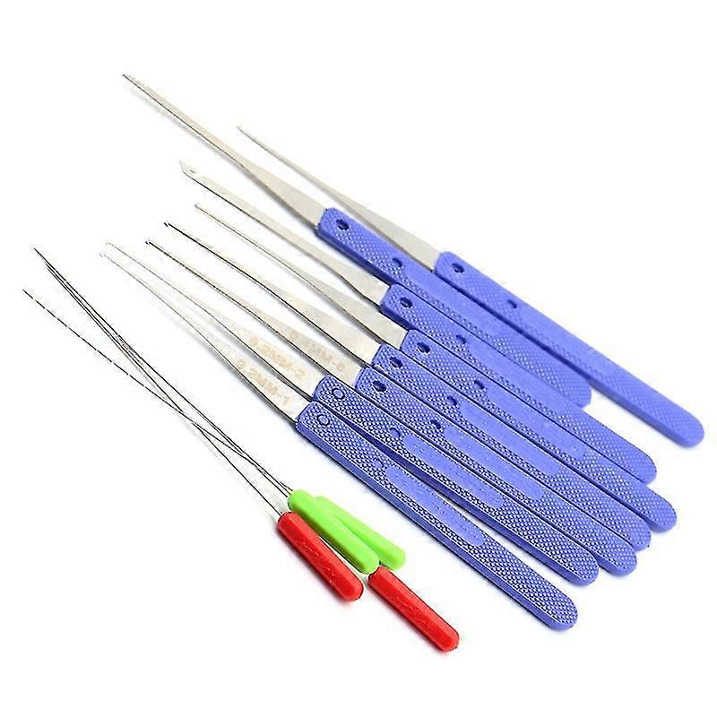 12Pcs Blue Lock Pick Broken Key Remove Locksmith Tool Key Extractor Hardware Stainless Steel Handle