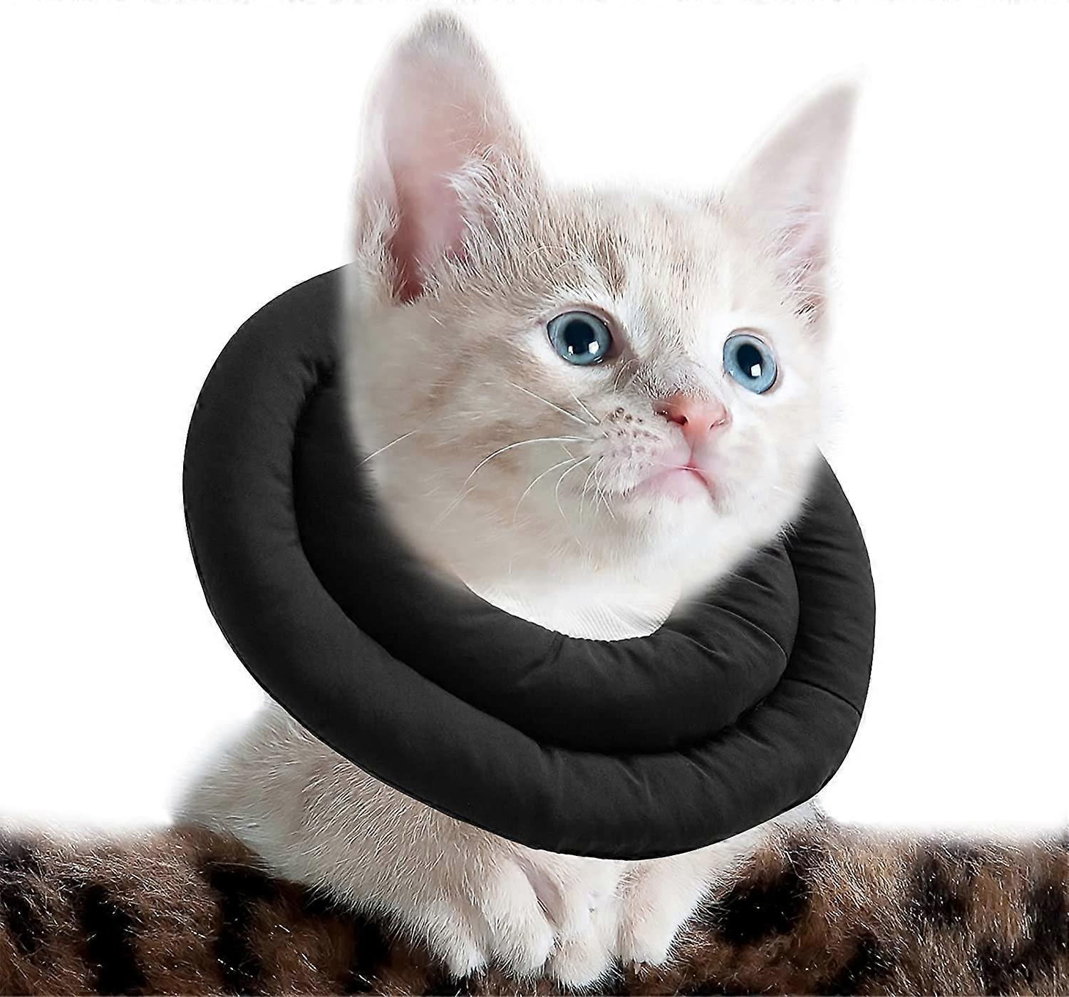Collier conique réglable pour chat rembourré de polyester doux pour après la chirurgie à l’anti-léchage