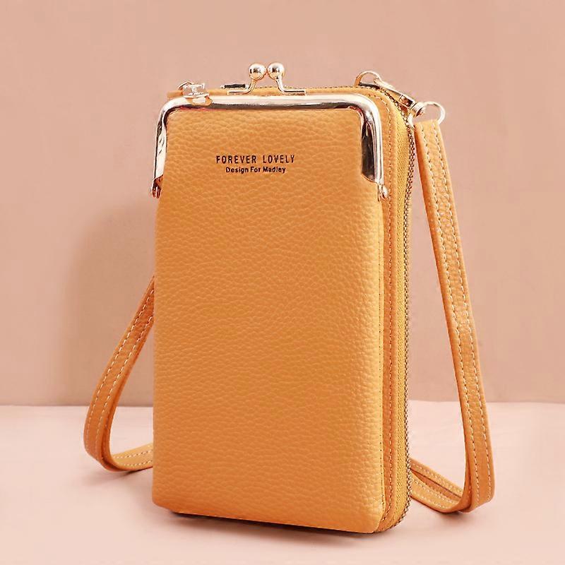 3 Stil Kvinnor Väskor Mjukt Läder Plånböcker Pekskärm Mobiltelefon Handväska Crossbody Axelrem Handväska för Lady