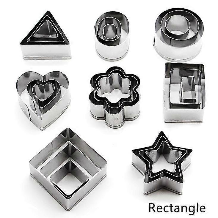 Mini Geometric Shaped Cookie Biscuit Cutter Set 24 Count Baking Metal Molds