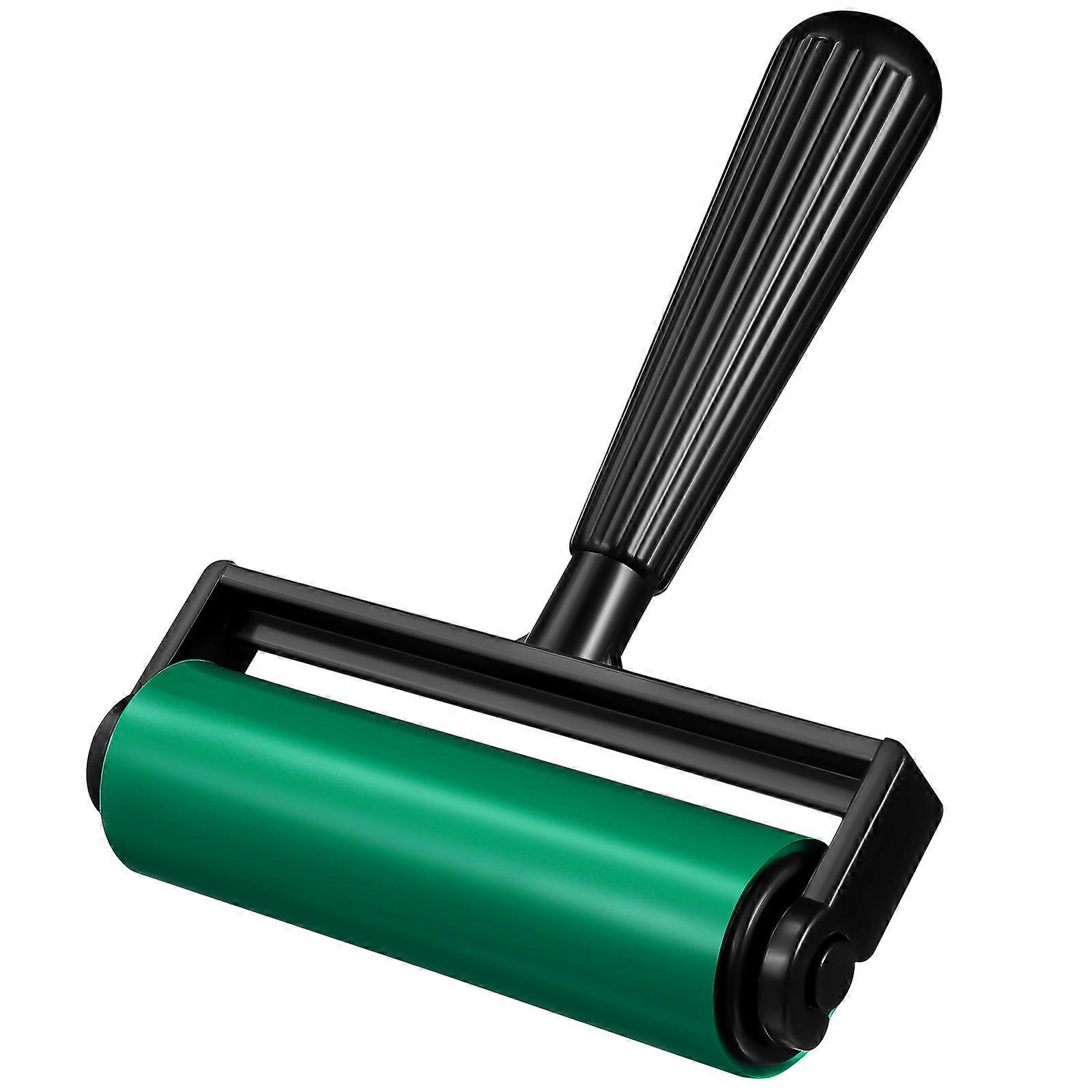 10cm Printmaking Rubber Roller Brayer Craft Projects Ink and Stamping Tools (Green)