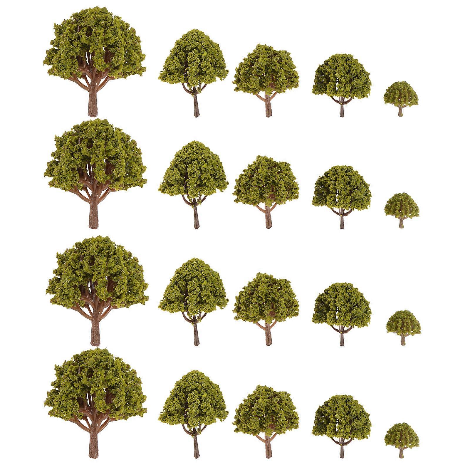 20pcs Model Scenery Landscape Trees Yellow Scenery Layout Props 3CM-8CM (Green)
