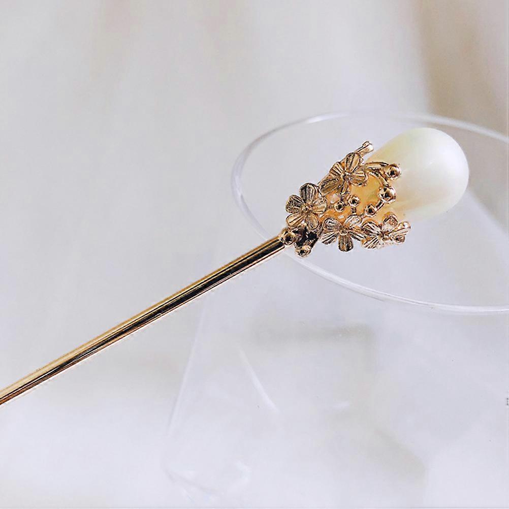 2 Pcs Métal Pinces À Cheveux Femmes Chinois Épingle À Cheveux Bâton Chinois Baguettes Cheveux Rétro Chignon Pin Fleur Bâton De Cheveux