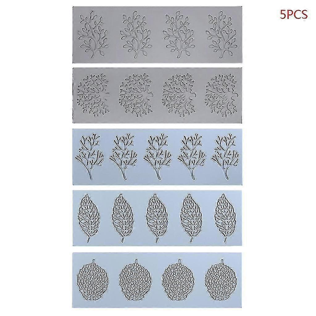 5pcs/σύνολο κοραλλιογενών φύλλων δαντέλας ματ κέικ μούχλα μούχλας σιλικόνης σιλικόνης μαξιλαριών σιλικόνης