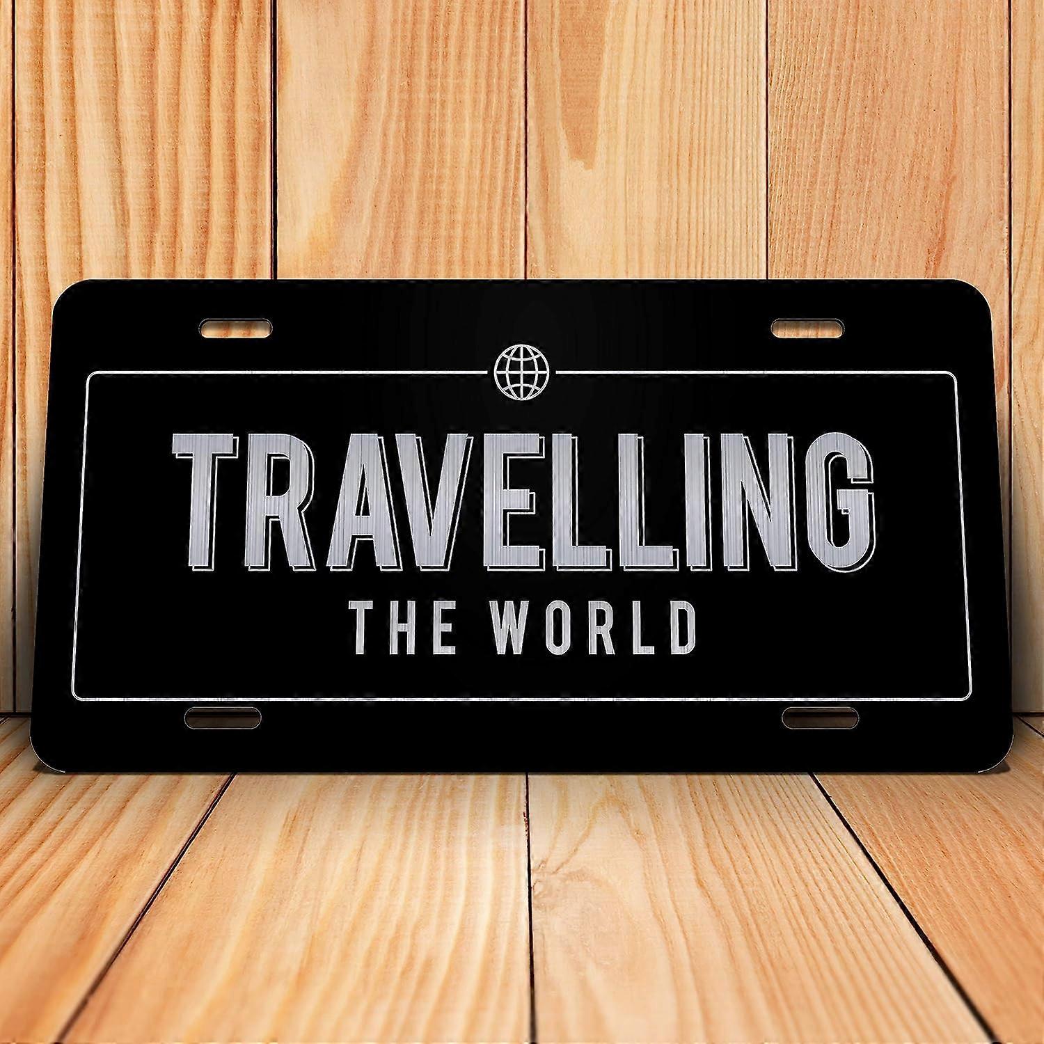 Placa de Licença de Alumínio Gravado Explore Wanderlust Viajando pelo Mundo | 6 polegadas por 12 polegadas | Carro Caminhão RV Trailer Wall Shop Man Cave | VLP852