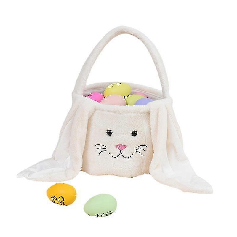 Plush Easter Egg Bunny Bucket Kids Candy Bag Plush Bag Egg Basket