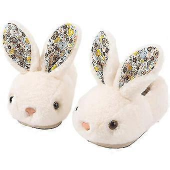 Meisjes Peuter Slippers Jongens Huisschoenen Voor Kleine Kinderen Schattig Met Bunny Design Pluche Indoor Pantoffels Antislip-6-6.5 Peuter
