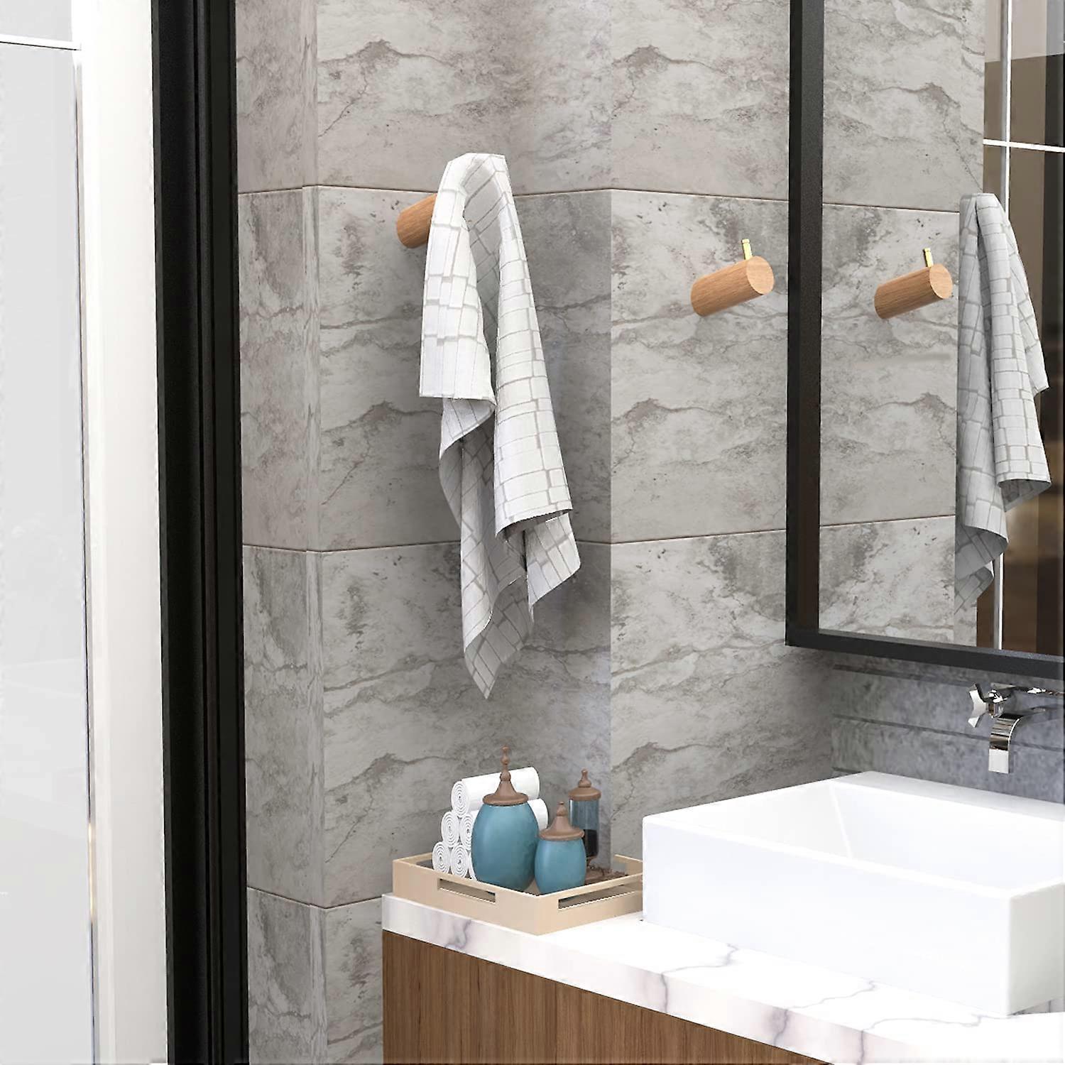 Επιτοίχιες Σχάρες Παλτών με 5 Γάντζους Κρεμαστή Κρεμαστή Κρεμάστρα Πετσετών 17.7"x1.3" Σύγχρονη Μαύρη Κρεμαστή για Μπάνιο Εισόδου Ρούχων (5 Άγκιστρα)