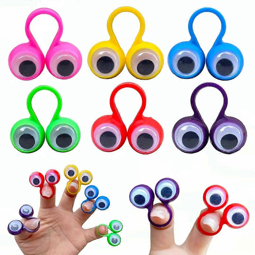 6 pieces puppet finger puppet eye finger puppet eye monster finger puppet finger toy educational smart finger toy (random color)