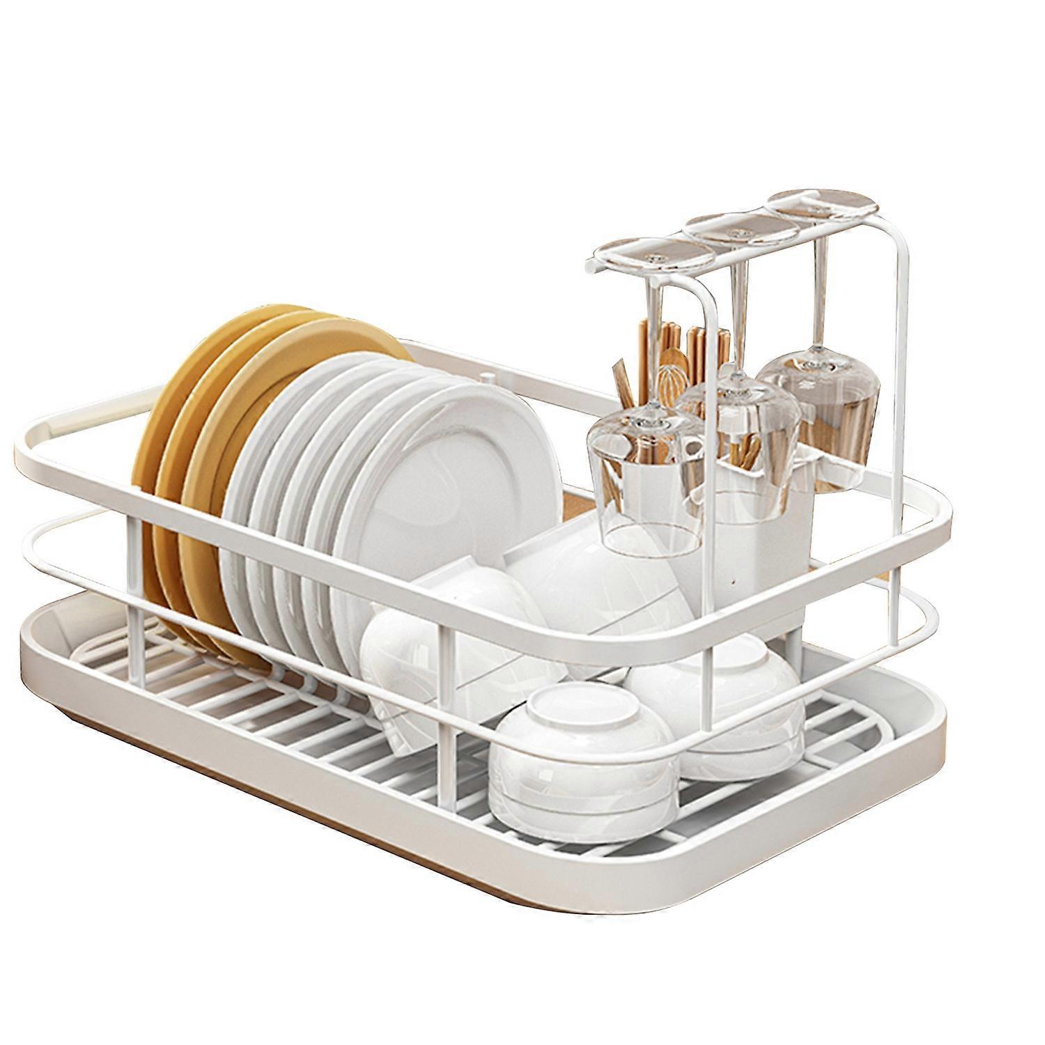 Dish Plate Storage Rack Large Capacity Rust-Resistant Adjustable Ventilated Design Kitchen Counter