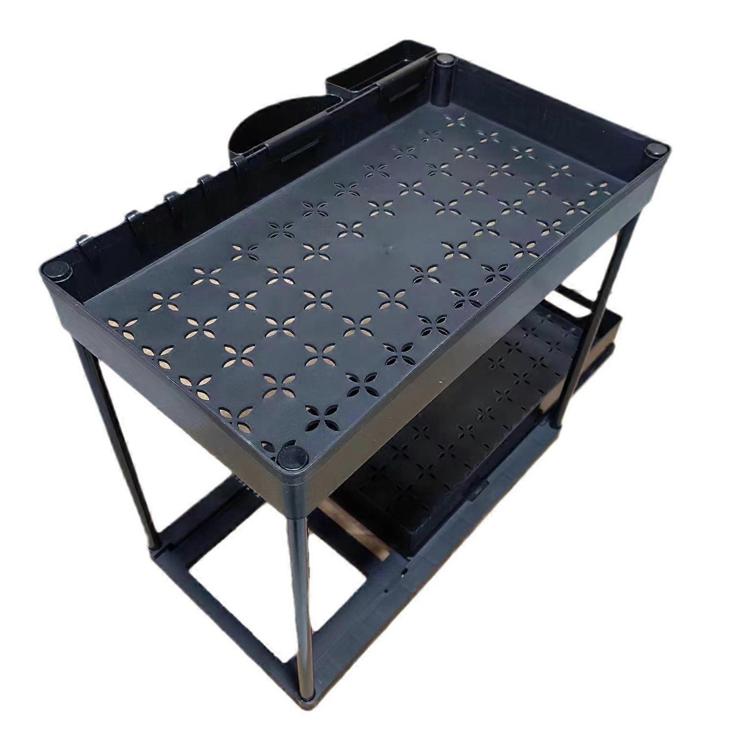 1 Set Bathroom Storage Rack with Multi Hooks And Chopsticks Holder Double-layer Large Capacity