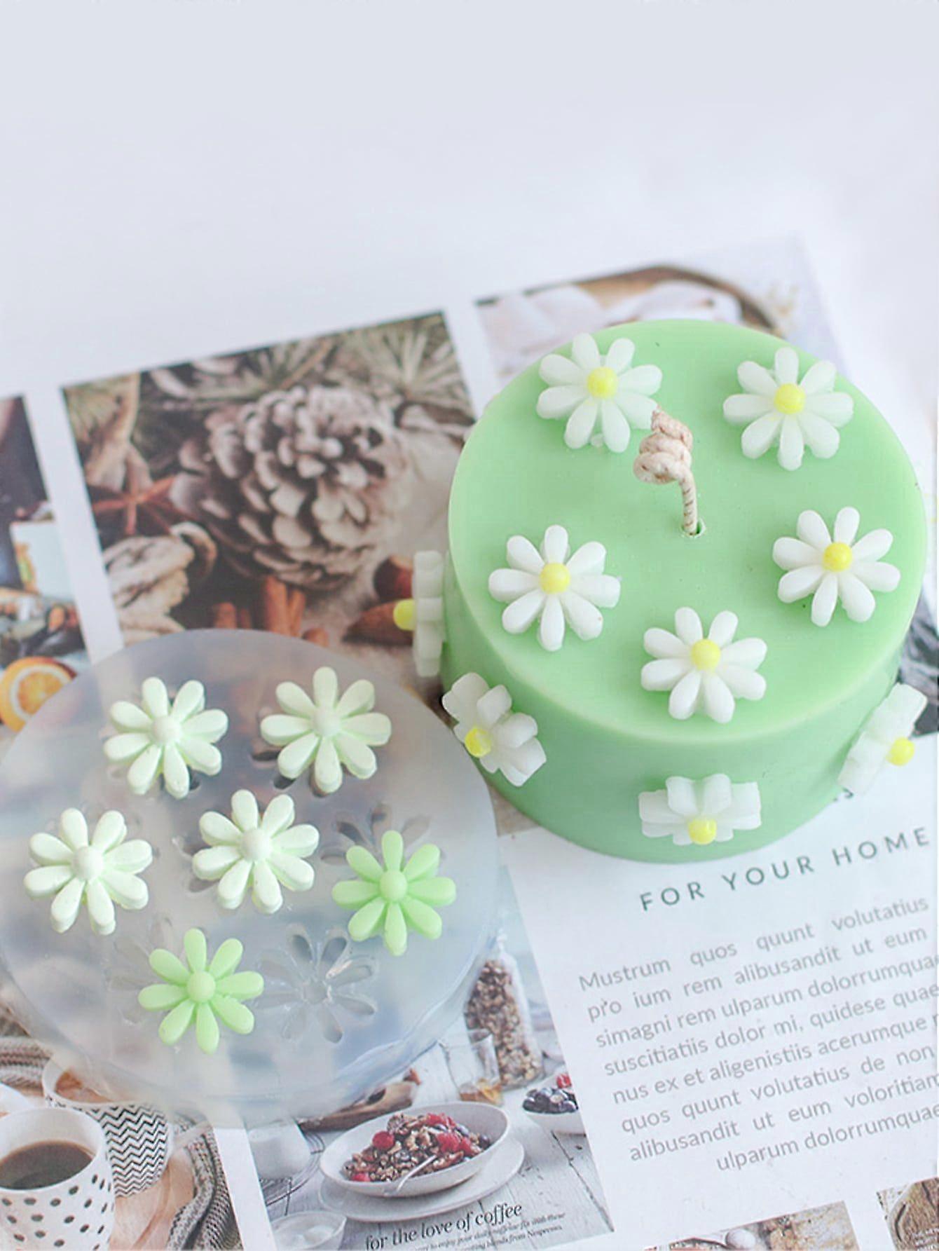 1pc花の形をしたDIYシリコーン型、DIYのための白い丸い花シリコーン型