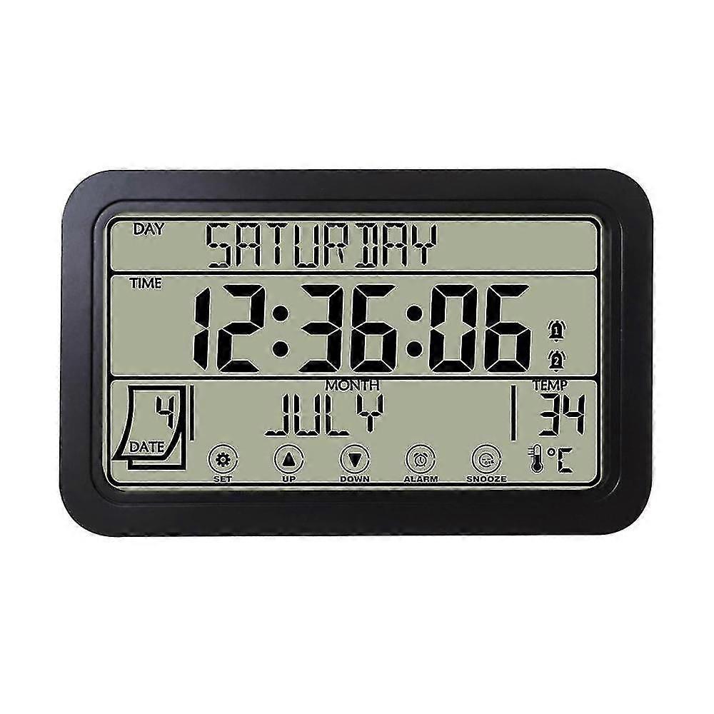 Atomic Clock With Indoor Outdoor Temperature Wireless, 7 Inch Lcd, Battery Powered With High Precision Sensor