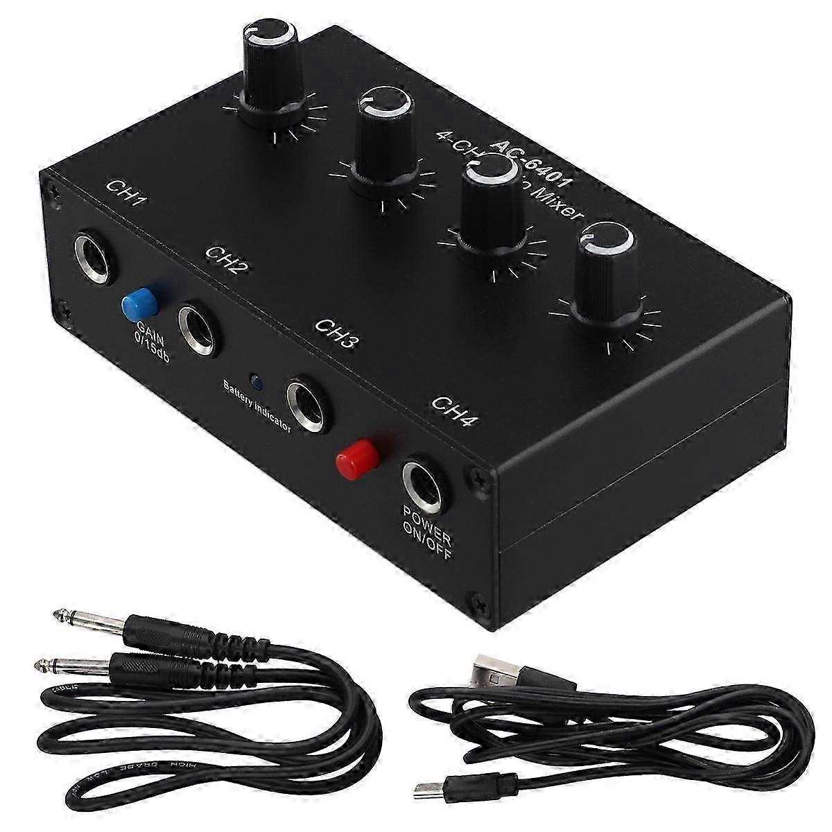 AC-6401 Microphone Condenser Sound Card PC Computer Audio USB Electric Guitar Live Broadcast Record