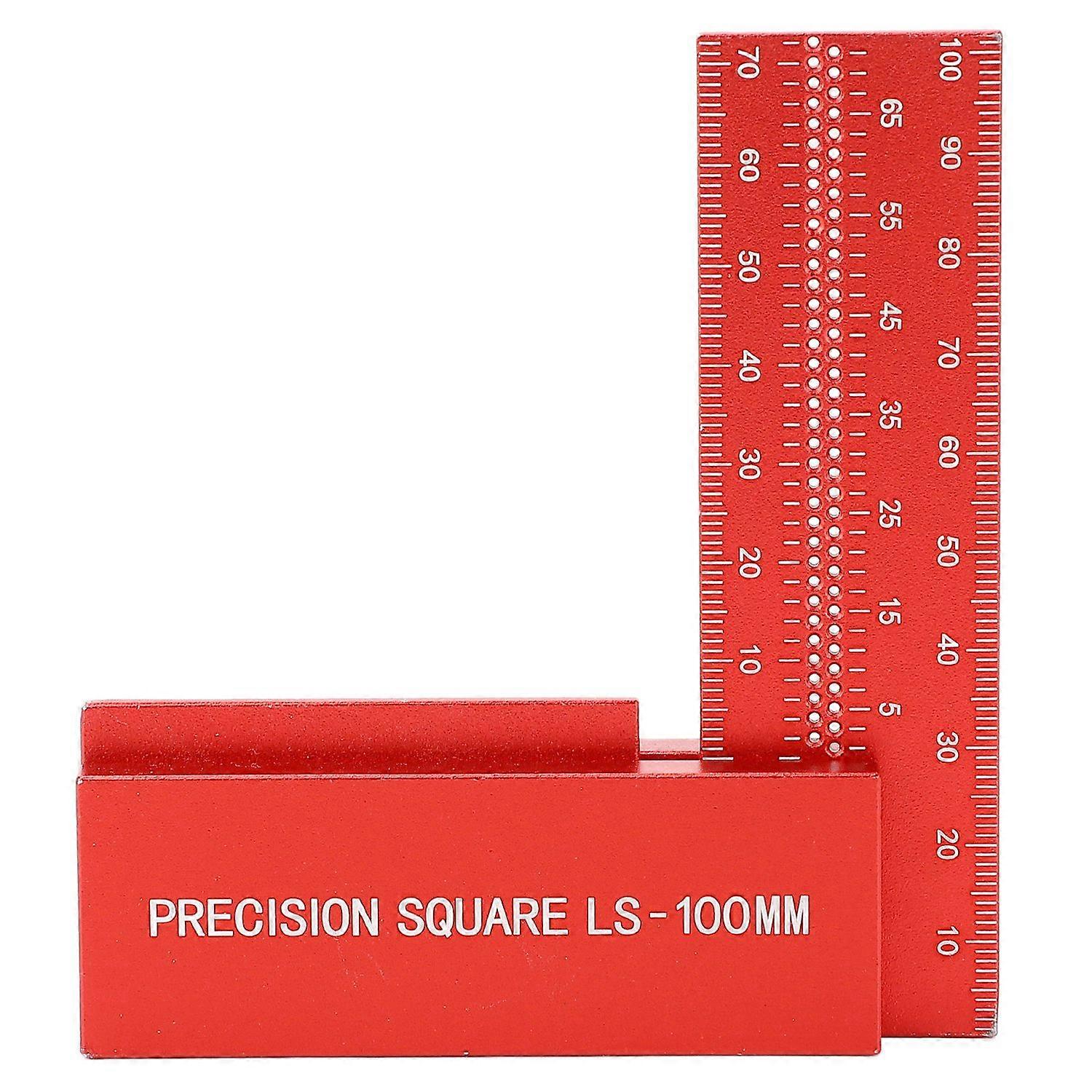 Machinist Square 100mm Aluminium Alloy Multifunctional High Accuracy L Type Right Angle Ruler Tool 