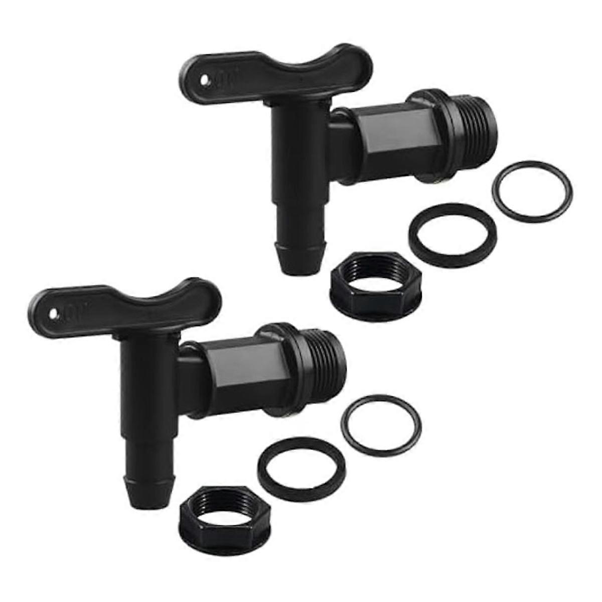 2 Set D Zapfhahn Eimer Hahn mit Dichtung Kunststoff Baustoffe NPT Anschluss für Kunststoff Gallone D s