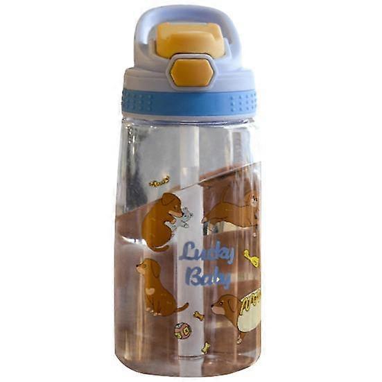 780ml Drinking Bottle Cartoon Pattern Leakproof Plastic Kids Students Straw Cup Sports