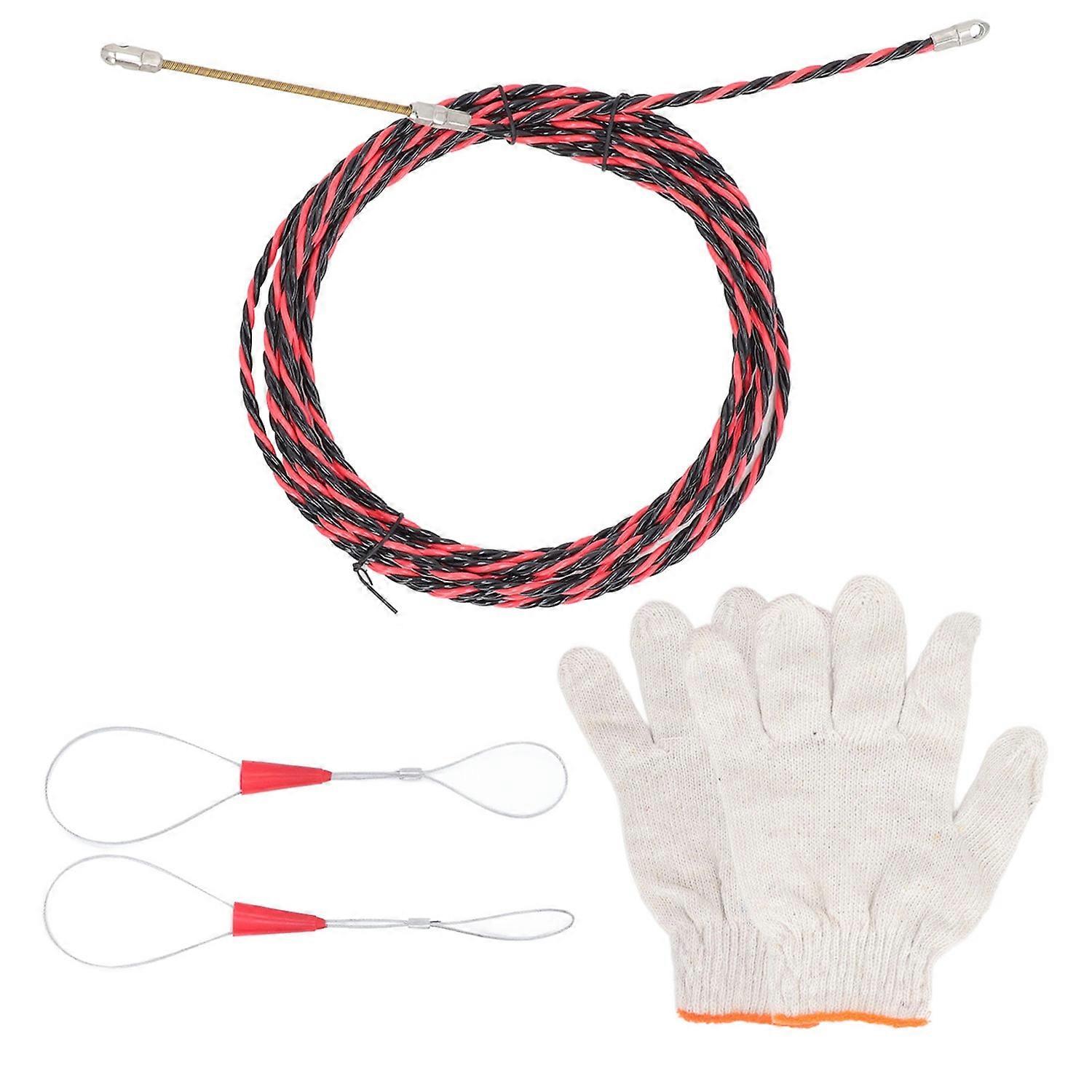 Electrical Spring Wire Threader Fish Tape Manual Cable Puller Tool Electrician Threading Device 5m 