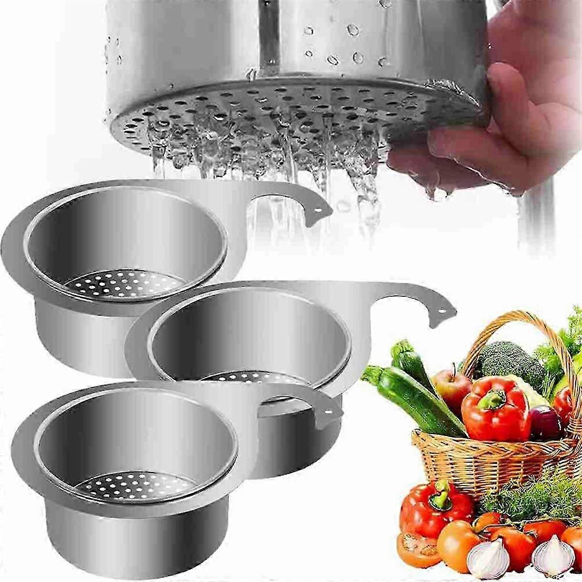 Set 4 Pezzi Colino Per Lavello In Acciaio Inox, Tappo Per Scarico Diametro 7,7 Cm Con 90 Fori, Filtro Anti-intasamento Per Cucina E Bagno