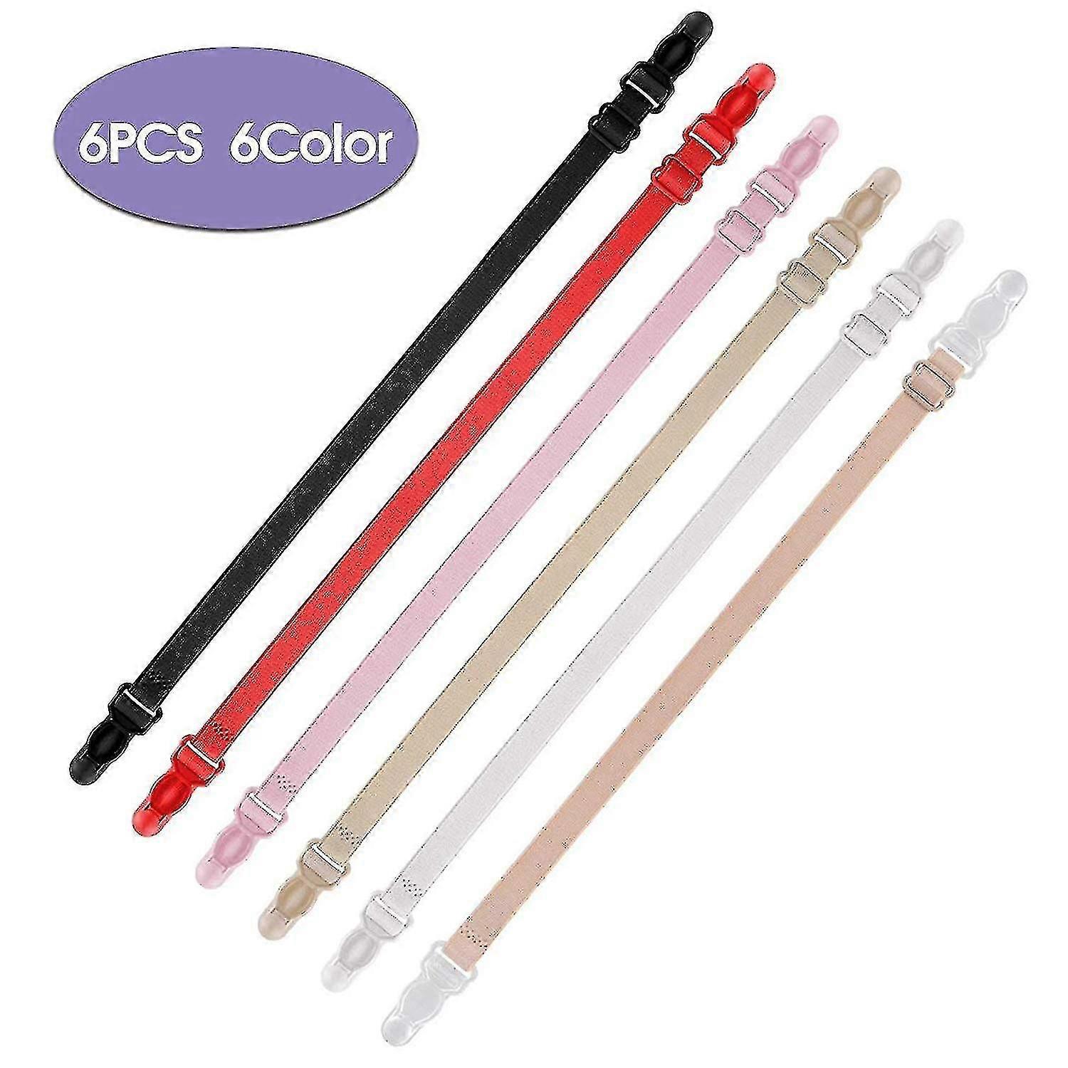 6 Pcs Bra Strap Clips Adjustable Anti-slip Elastic Strap Holder