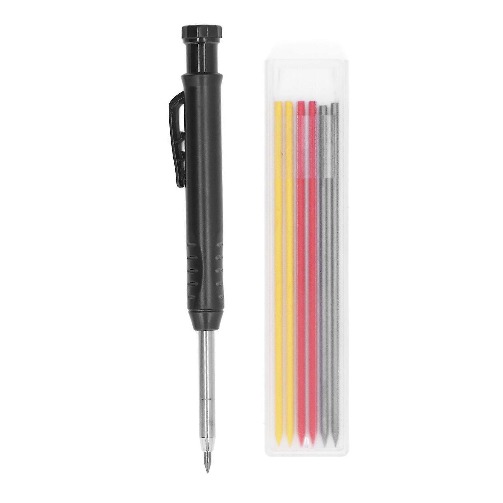 Woodworking Marking Pen 2.8mm Black Tungsten Carbide Pointed Scriber with Replacement Refills