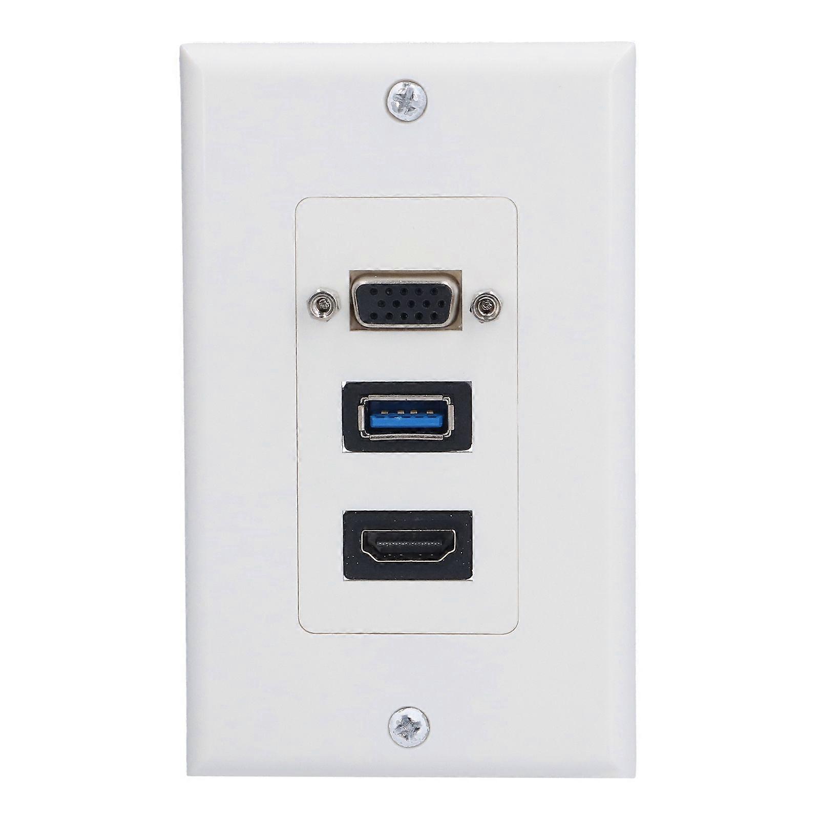 Audio Video Wall Socket 5 Gbps Embedded Installation Multimedia Port Composite Video Panel
