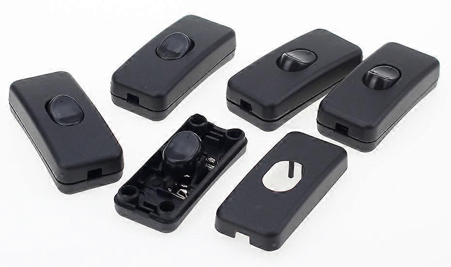 5Pcs/lot On/off Inline Switch Black Inline Table Lamp Desk Light Cord Cable Switch 110-250v