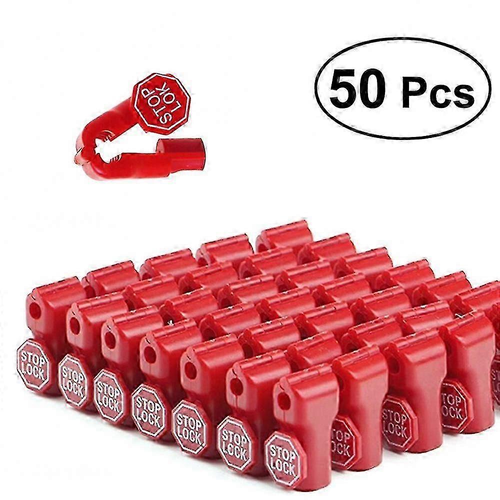 50pcs αντικλεπτική πλαστική κλειδαριά στάσεων στάσεων αποσπασμένων κλειδαριών στάσεων αποσπώμενων κλειδαριών ασφάλειας λιανικής με το κόκκινο κεφάλι UTE