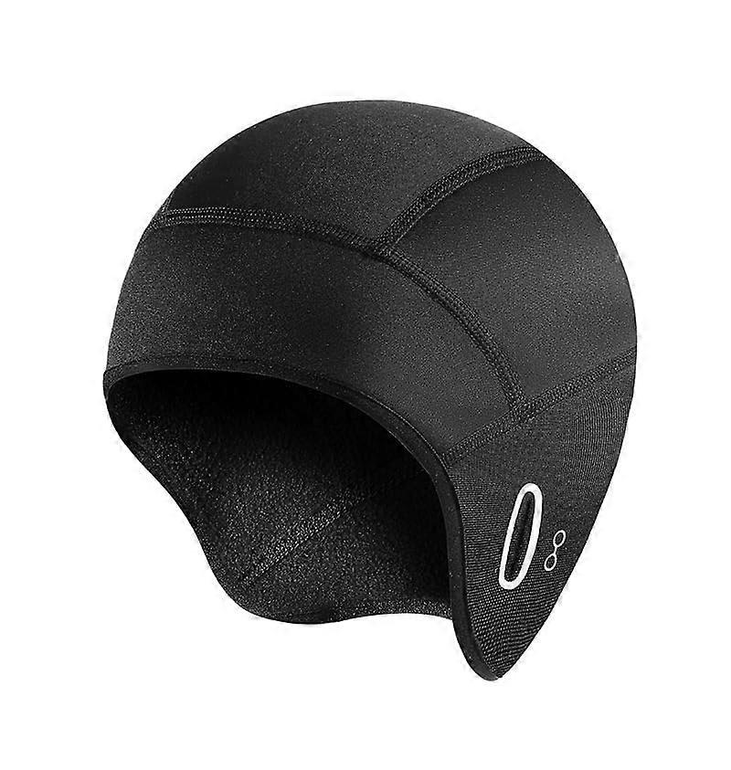 Fleece lined warm helmet liner for cycling