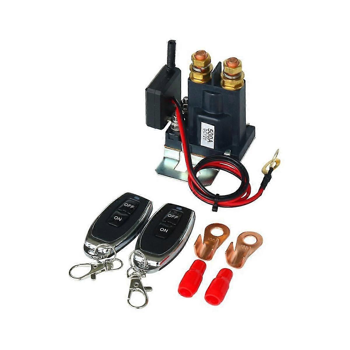 12V 500A Remote Battery Disconnect Switch Upgraded for Car Truck RV Battery Switch Isolator With 2