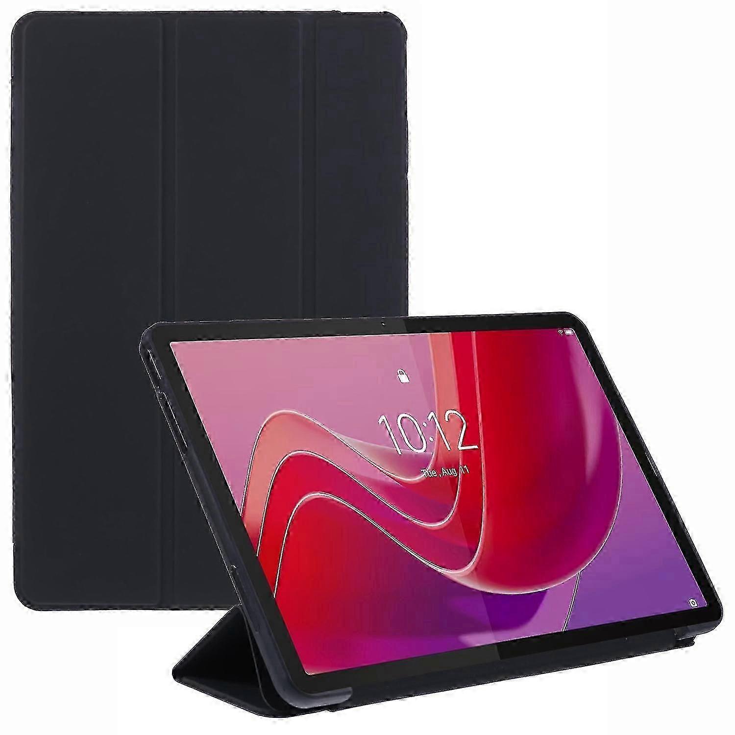 For Lenovo Tab M11 (Xiaoxin Pad 11 2024) Case Leather+Silicone Tri-fold Stand Shell Tablet Cover
