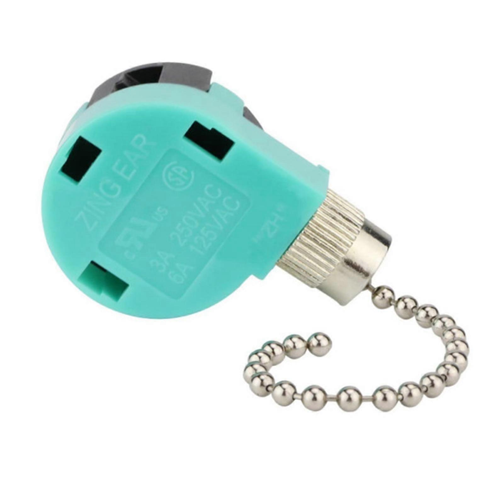 Ceiling Fan Switch, 3 Speed 4 Wire Pull Chain Switch Replacement 2 Pcs, Wall Light Control for Hunter Ceiling Fans, Wall Lamps, Cabinet Lighting, Zing