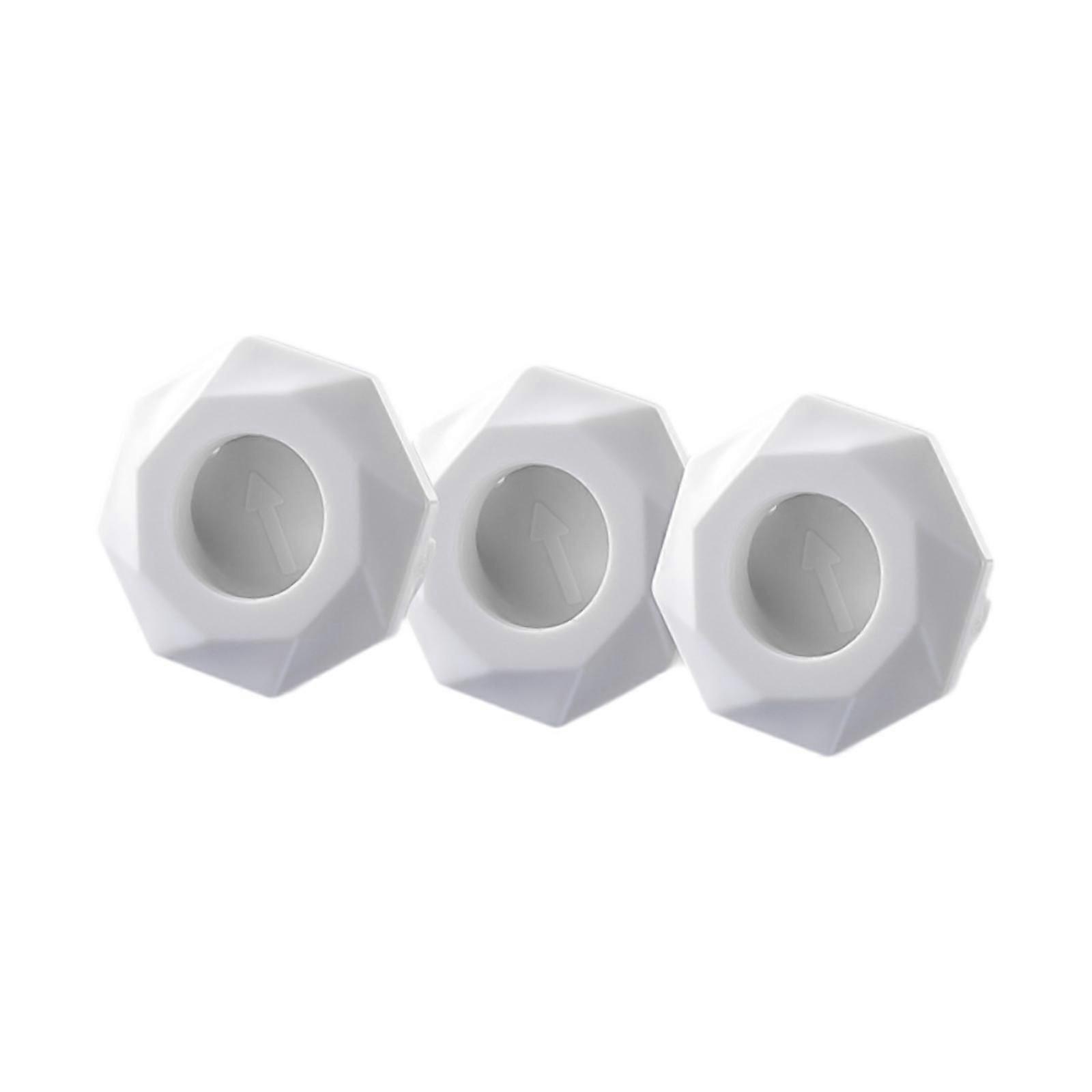 3 Pieces Sink Overflow Cover Insert in Hole for Shopping Malls Fixtures white