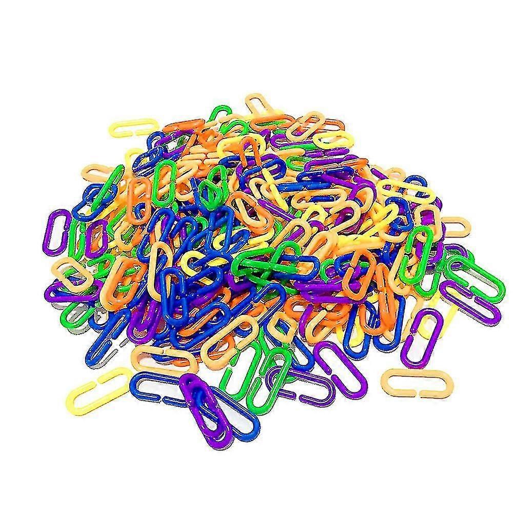 100 Durable Plastic C-clips Hooks Chain Links Glider Rat Parrot Bird Toy Parts