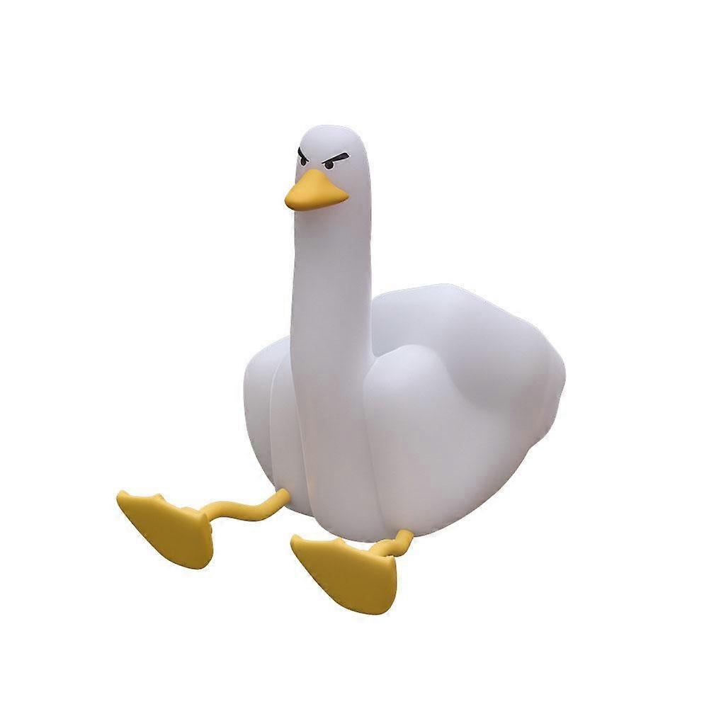 Duck Night Light Cute, Light Up Middle Finger Duck Silicone Squishy Lamp